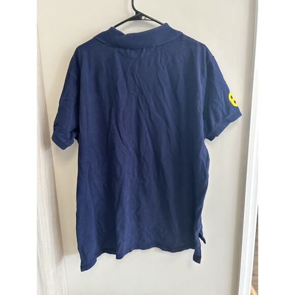Polo Ralph Lauren Navy Blue 67 Embroidered Yellow Logo Rugby Polo Shirt Size XXL - Picture 5 of 8